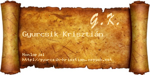Gyurcsik Krisztián névjegykártya